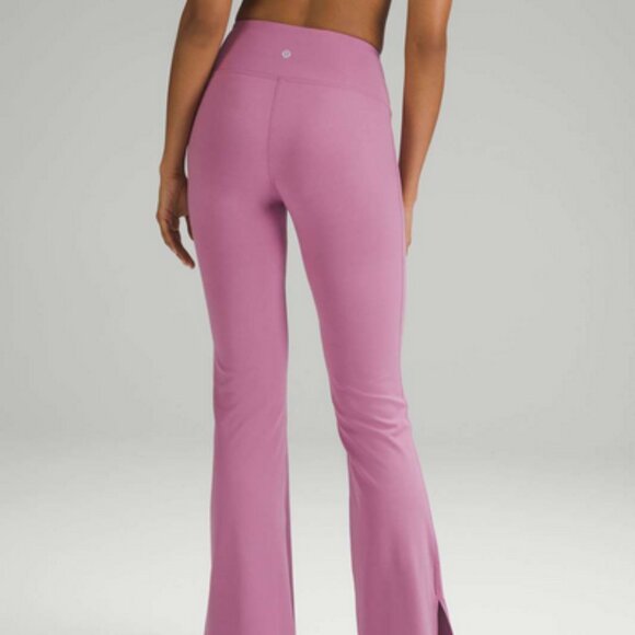 Lululemon Groove High Rise Split Hem Flared Leggings Pink Size 14 - Picture 12 of 13